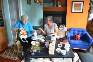 2x4s and chobani cups - cheap weaving!